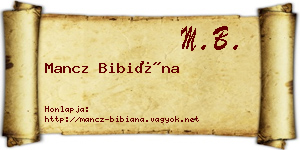 Mancz Bibiána névjegykártya